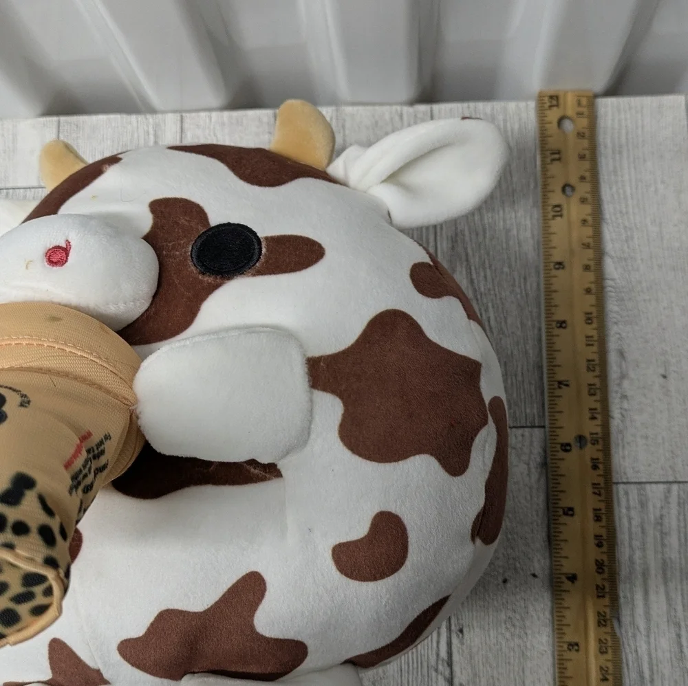 Zuru Snackels Plush Cow Stuffed Animal with Bubble Tea Accessory